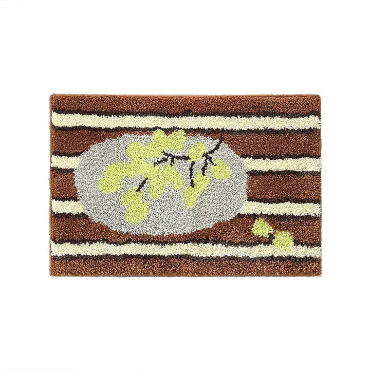 Rynx | Geometric Tuff Rug Bathroom Mat Soft Stripes Fruits Cups Carpet Bedroom Rug Doormat Floor Anti-Slip Pad Aesthetic Living Space Decor