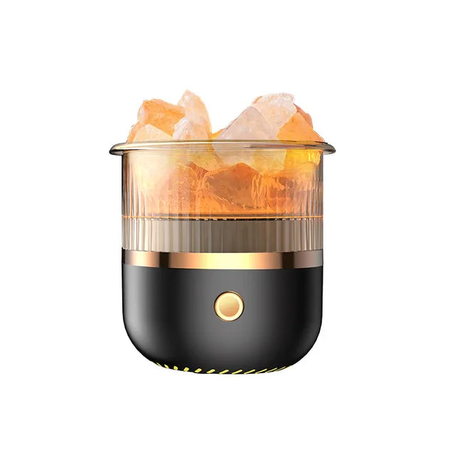 Lisslune | Himalaya salt crystal lamp & essential oil diffuser, USB ultrasonic humidifier for home & office