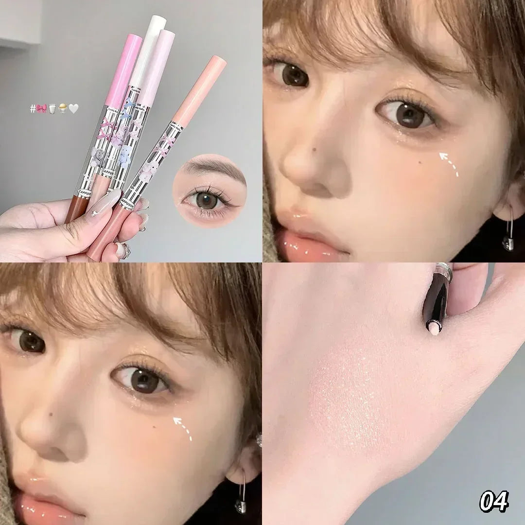 Rynx | Double head lying silk spinner pencil silk spinner highlighter crease pencil diamond glitter matte illuminating shadow eyeliner pencil Aegyo-sal