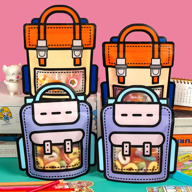 Lisslune | 50pcs Creative 2D Cartoon Schoolbag