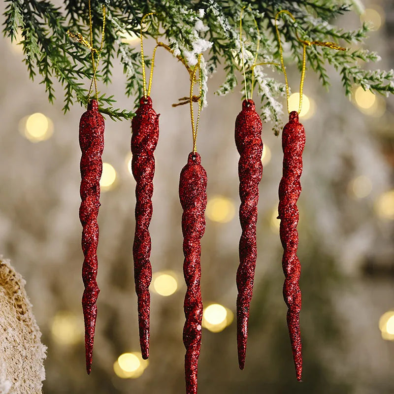 Rynx 10 pieces 13 cm Christmas simulation ice Christmas tree hanging ornament artificial icicles winter party Christmas New Year home decoration