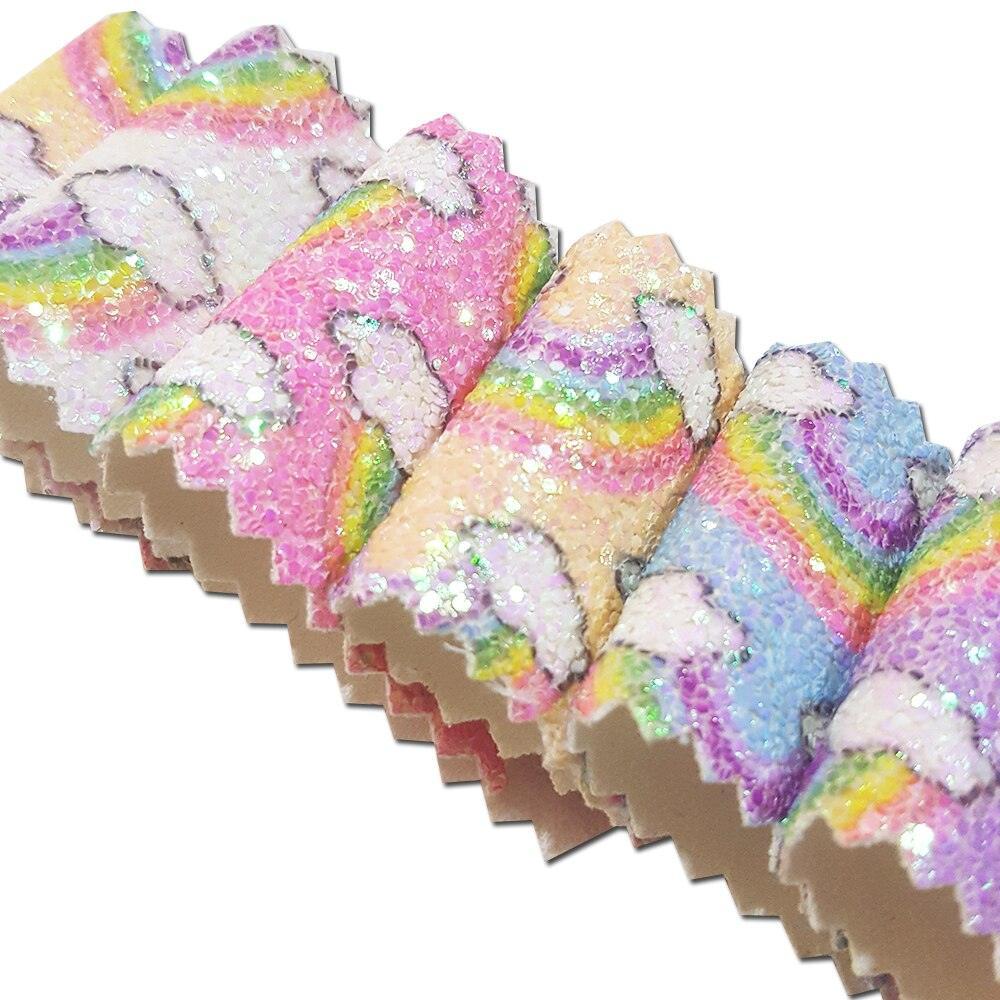 Lisslune | Glittering Rainbow Synthetic Leather Crafting Roll - Ignite Your Imagination with a Splash of Color