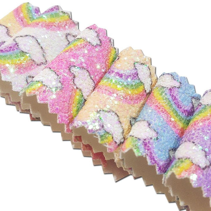 Lisslune | Glittering Rainbow Synthetic Leather Crafting Roll - Ignite Your Imagination with a Splash of Color