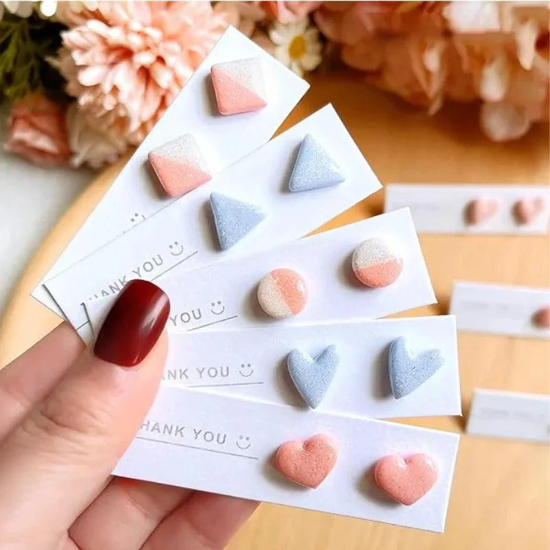 Lisslune | 10-piece DIY Geometric Clay Cutter for Unique Earring Designs - Set of Soft Polymer Molds