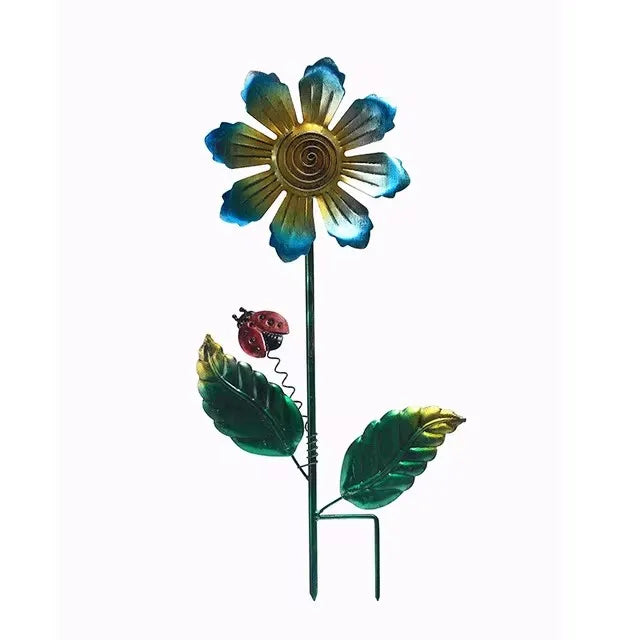 Rynx | Outdoor Garden Metal Flower Art Ground Insert Decorative Plant Sculpture For Garden Courtyard Lawn Ground Decor Ornament