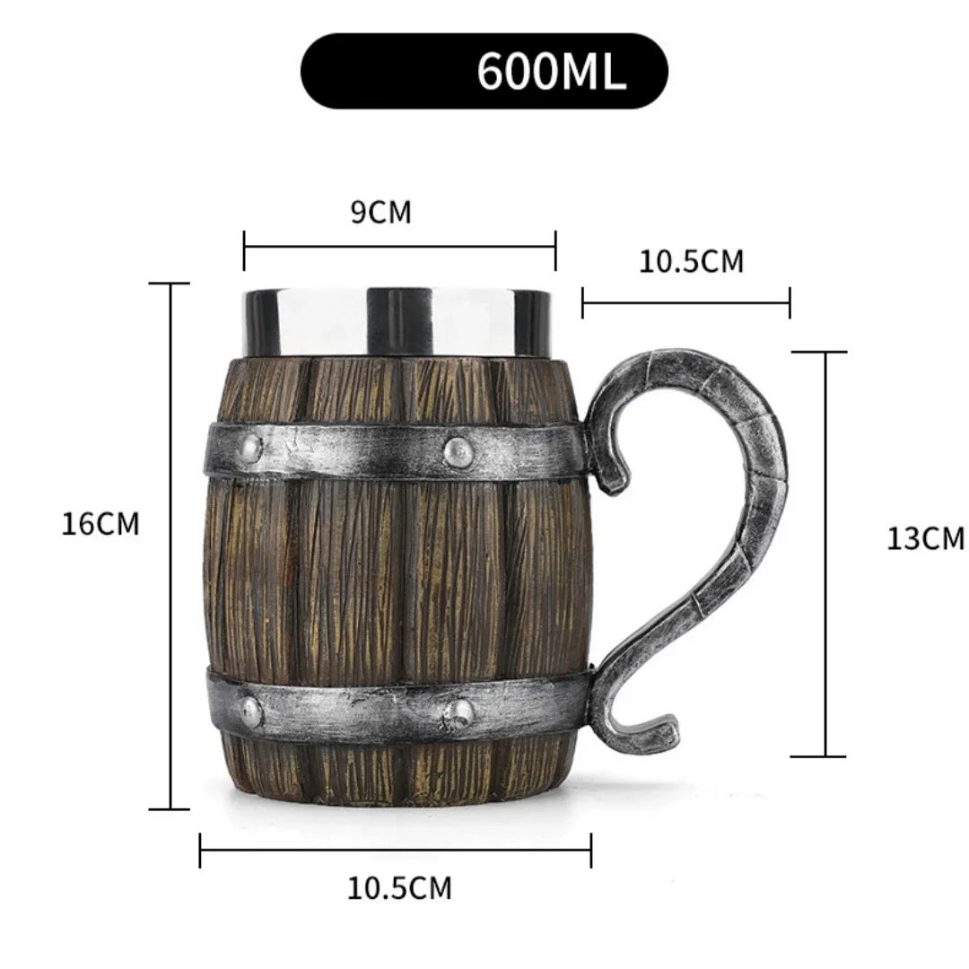 Lisslune | 3D Viking-Style Wooden Mug