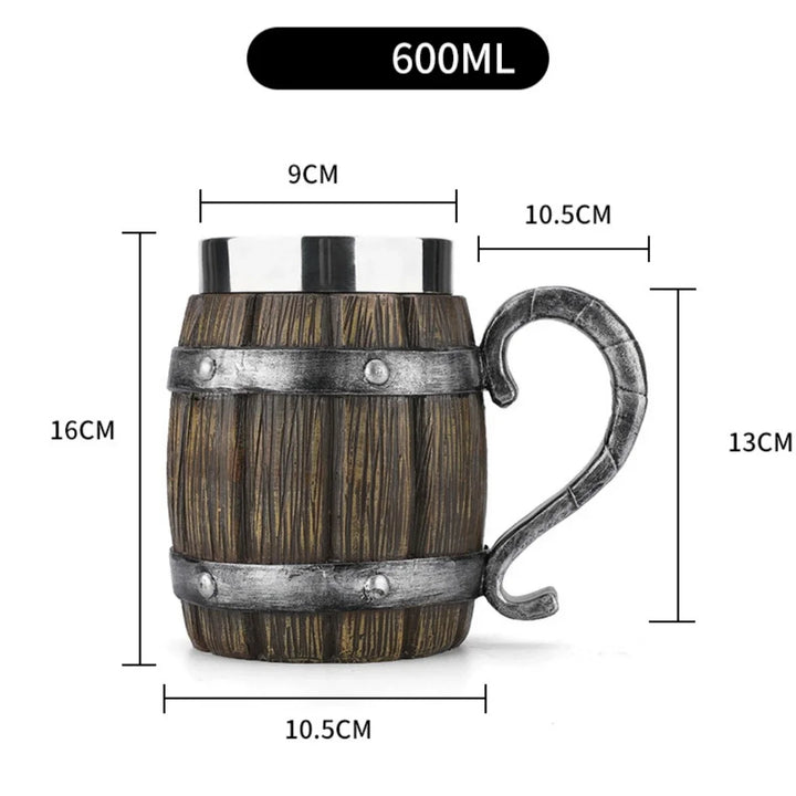 Lisslune | 3D Viking-Style Wooden Mug