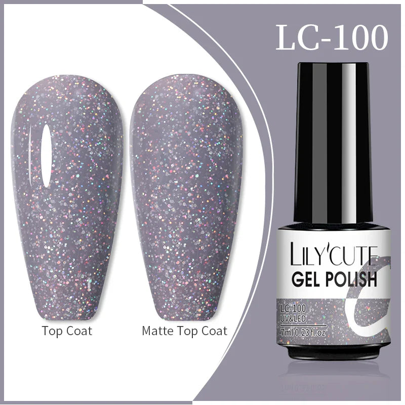 Rynx | 7ml Glitter Gel Nail Polish Semi Permanent Sequins Soak Off UV Gel Colorful DIY Nail Art Polishes