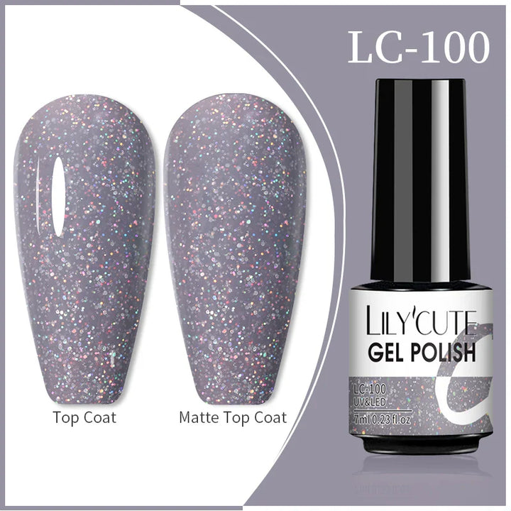 Rynx | 7ml Glitter Gel Nail Polish Semi Permanent Sequins Soak Off UV Gel Colorful DIY Nail Art Polishes