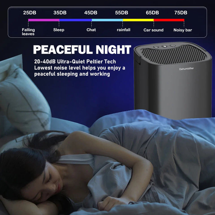 Lisslune | 1000ml Portable 2-in-1 Dehumidifier with Air Filter & Night Light – Aveline