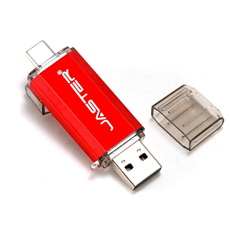 Lisslune | Premium 2-in-1 Type-C USB Flash Drive - Golden Metal Design with High-Speed Data Transfer and Enhanced Security