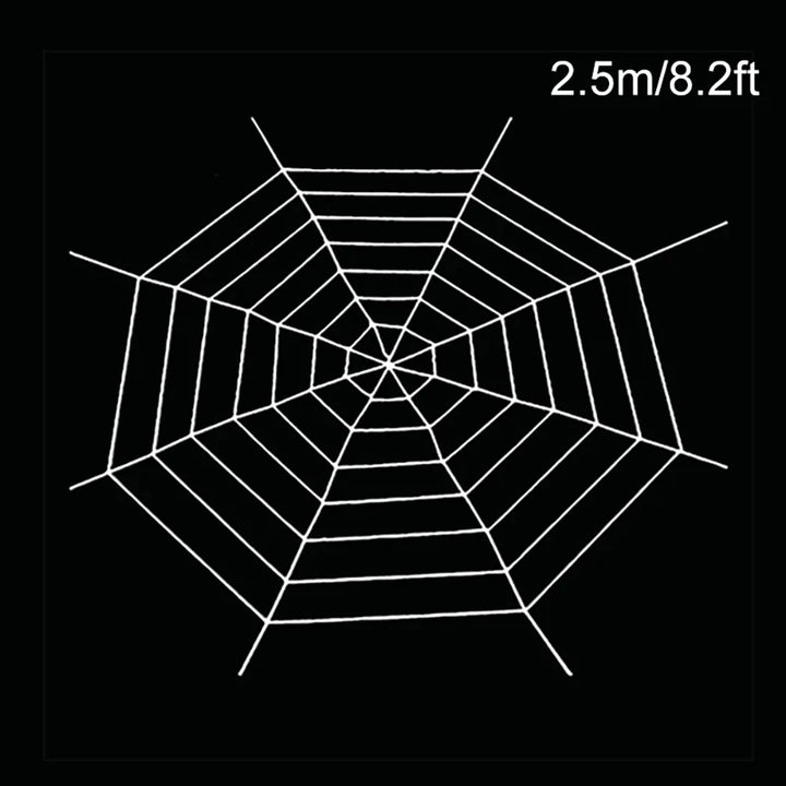 Rynx | 1.5/2.5 m Giant Spider Web Halloween Decorations, White Black Spider Web for Home, Large Horror Stretchable Spider Web for Outdoors