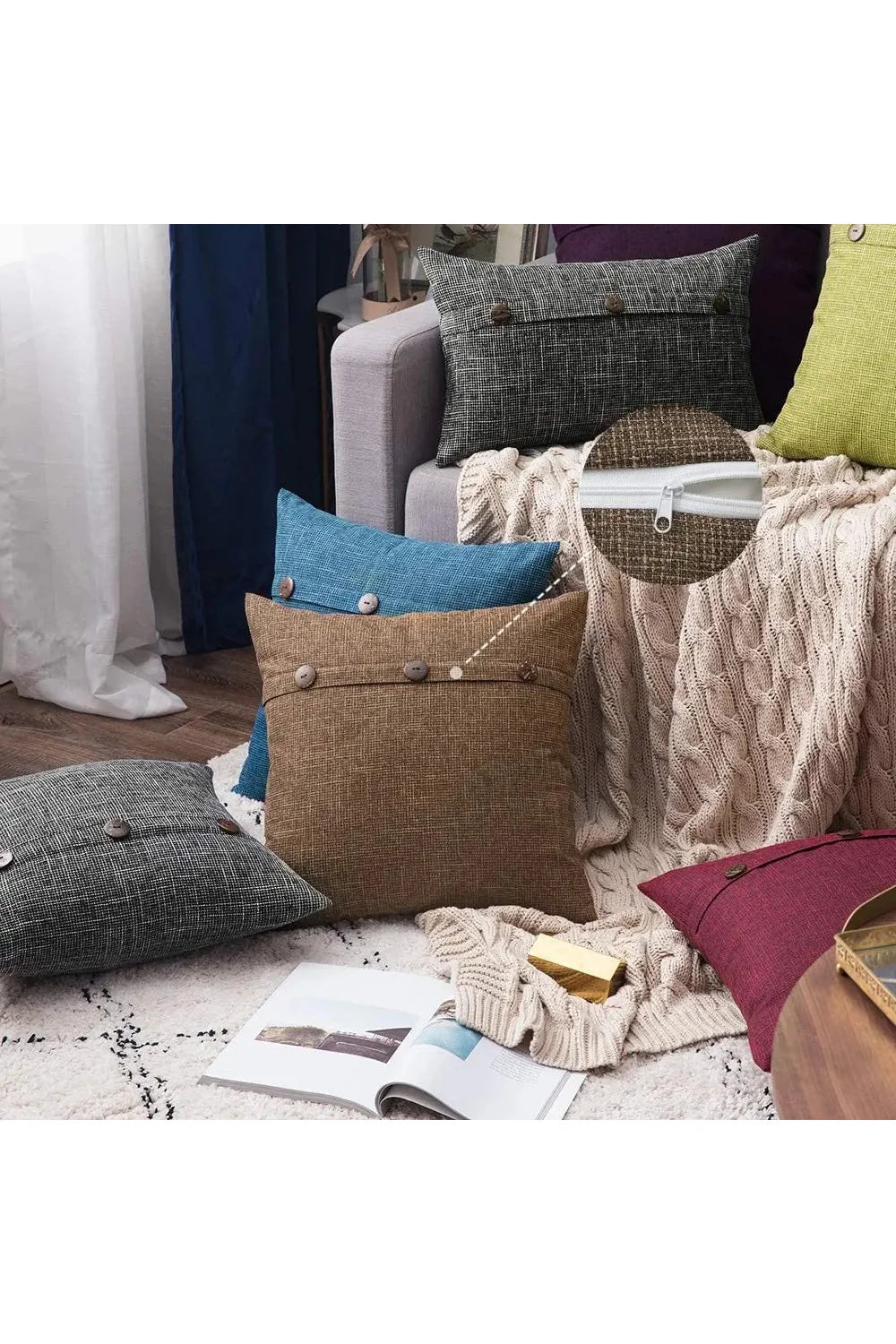 Lisslune | Nordic Button Cushion Cover