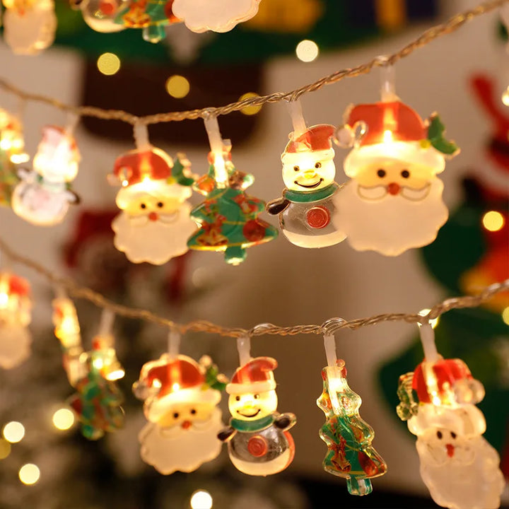 Rynx | Christmas lights Santa snowman battery-operated garland LED Christmas decoration light party New Year's decoration