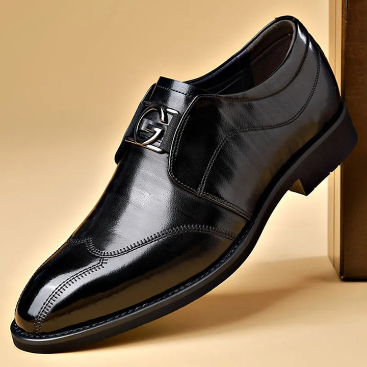Lisslune | Men's Leather Shoes Stylish Men's Shoes Pointed Oxford Wedding Leather Men's Dress Shoes Gentleman Office Man Shoe