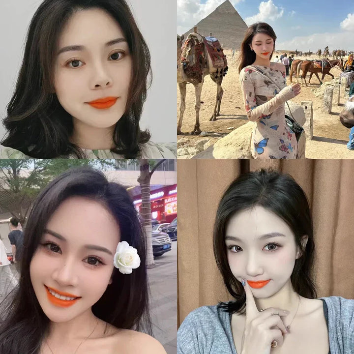 Rynx | Orange Lipstick Waterproof Long-lasting Matte Lipsticks Resilient Lipstick Velvet Lip Tint Women Cosmetics Sexy Lip Gloss Makeup