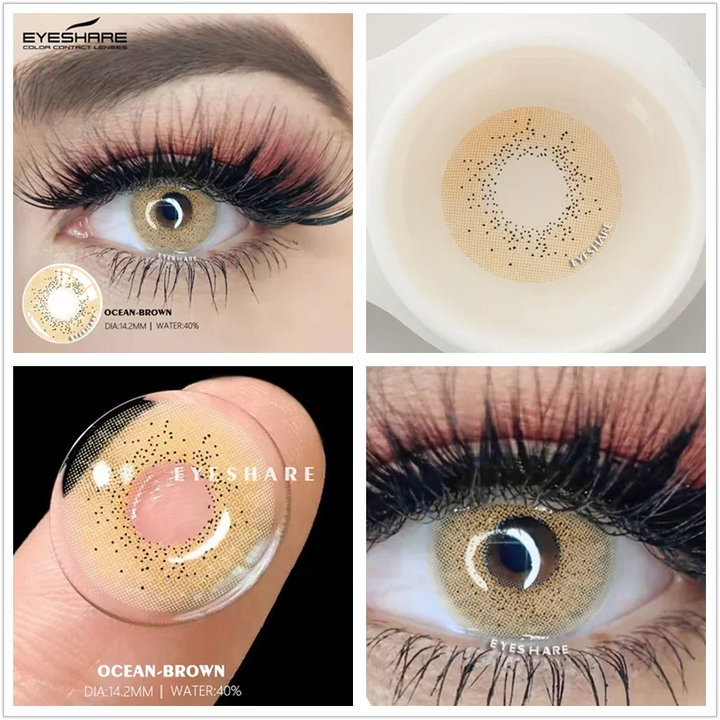 Rynx | 1 Pair Colored Lenses Ocean Colored Contact Lenses Beautiful Pupil Makeup Contact Lens Annual Use Cosmetic Beauty Eye Lenses
