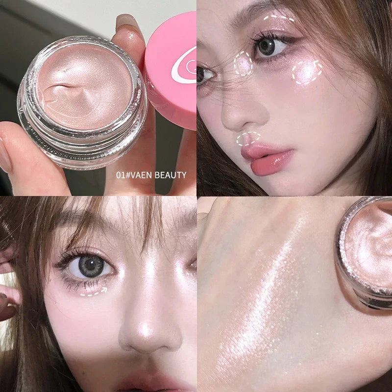 Rynx | Monochrome Glitter Liquid Eyeshadow Cream Texture Eye Face Highlighter Durable Eyeshadow Shine Diamond Eye Makeup Cosmetics