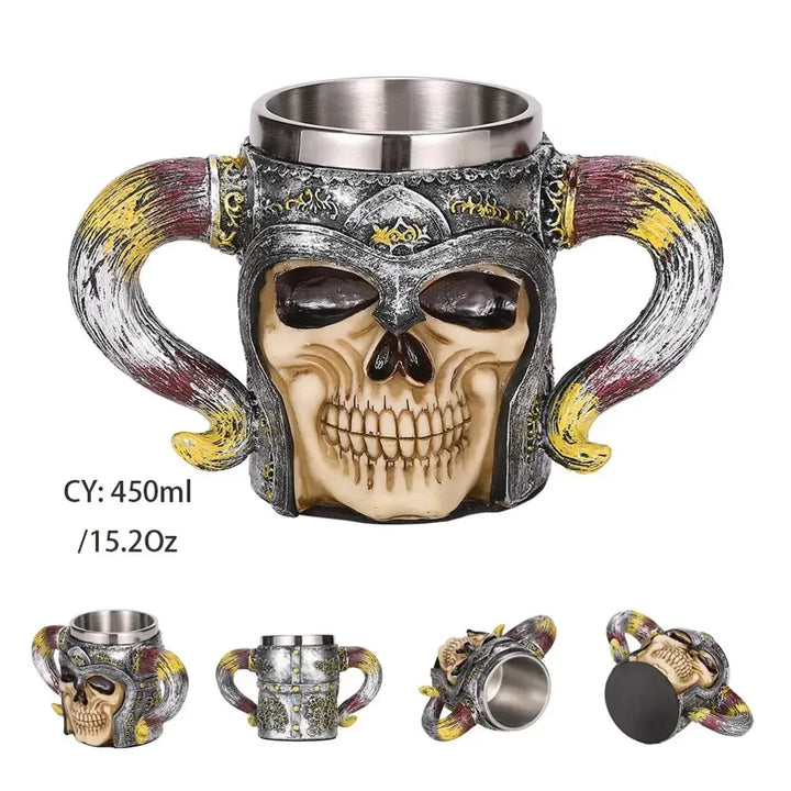 Lisslune | Medieval Dragon Resin Stainless Steel Mug as Coffee Mug or Tea Mug