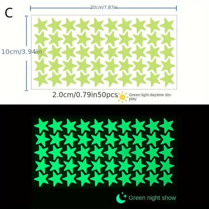 Rynx Glow-in-the-Dark Wall Stickers Self-Adhesive Dots Glow-in-the-Dark Ceiling Stickers for Kids' Room Halloween Home Decor