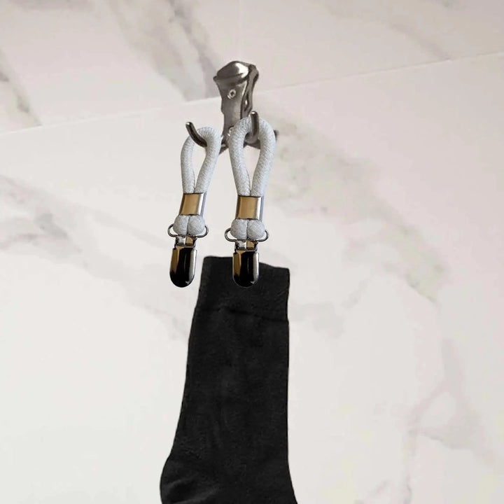 Lisslune | Cotton Braided Towel Holder Set with Sturdy Metal Clips - Elegant Space-Saving Solution for Home and Kitchen