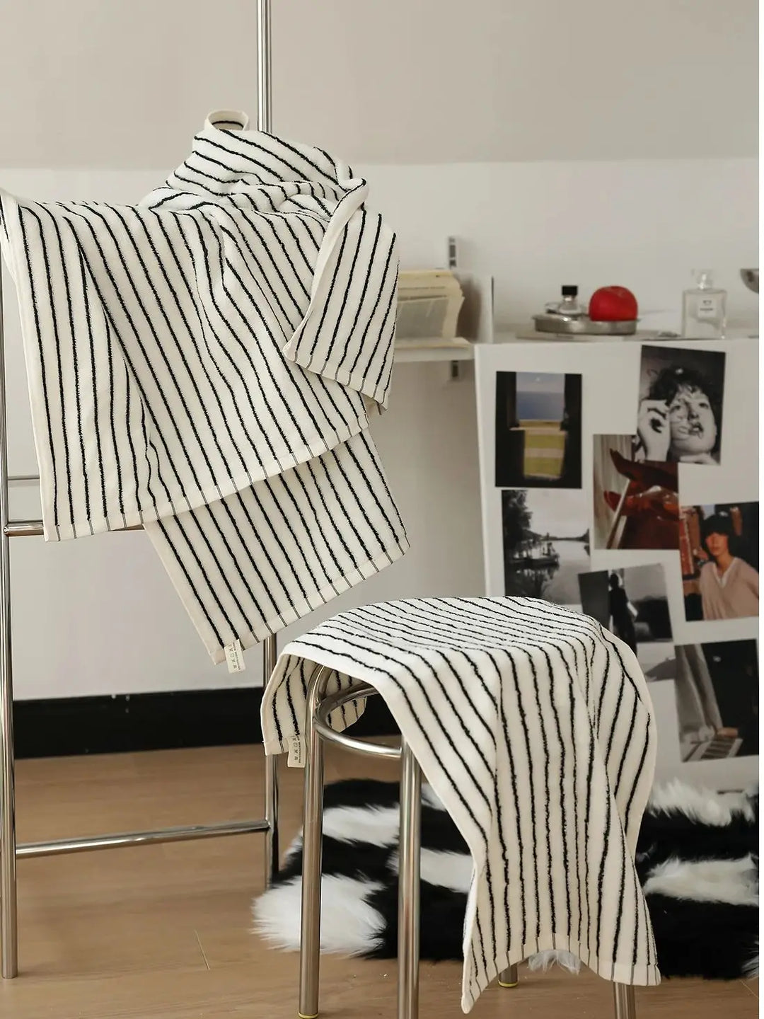 Rynx | Striped Geometric Diamonds Cotton Towels Soft Absorbent Face Towel Combed Long Staple Fiber Kids Hands Towel Adults Bath Household To