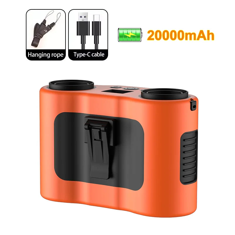 Lisslune | Portable Waist Clip Fan with Dual Air Outlets & 20,000mAh Battery – BreezeMate