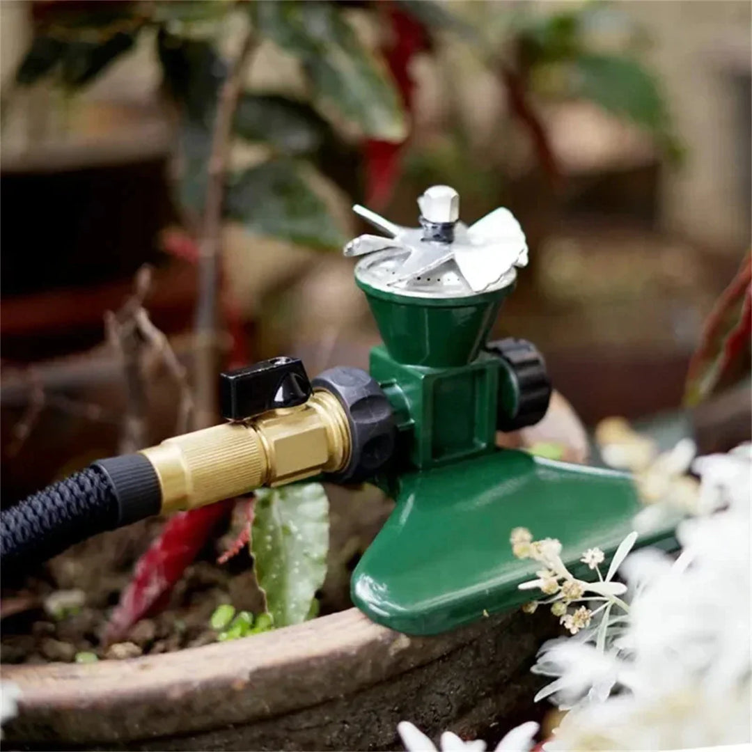Lisslune | 360-Degree Automatic Rotating Metal Lawn Sprinkler – Effective Garden Watering Spray Head