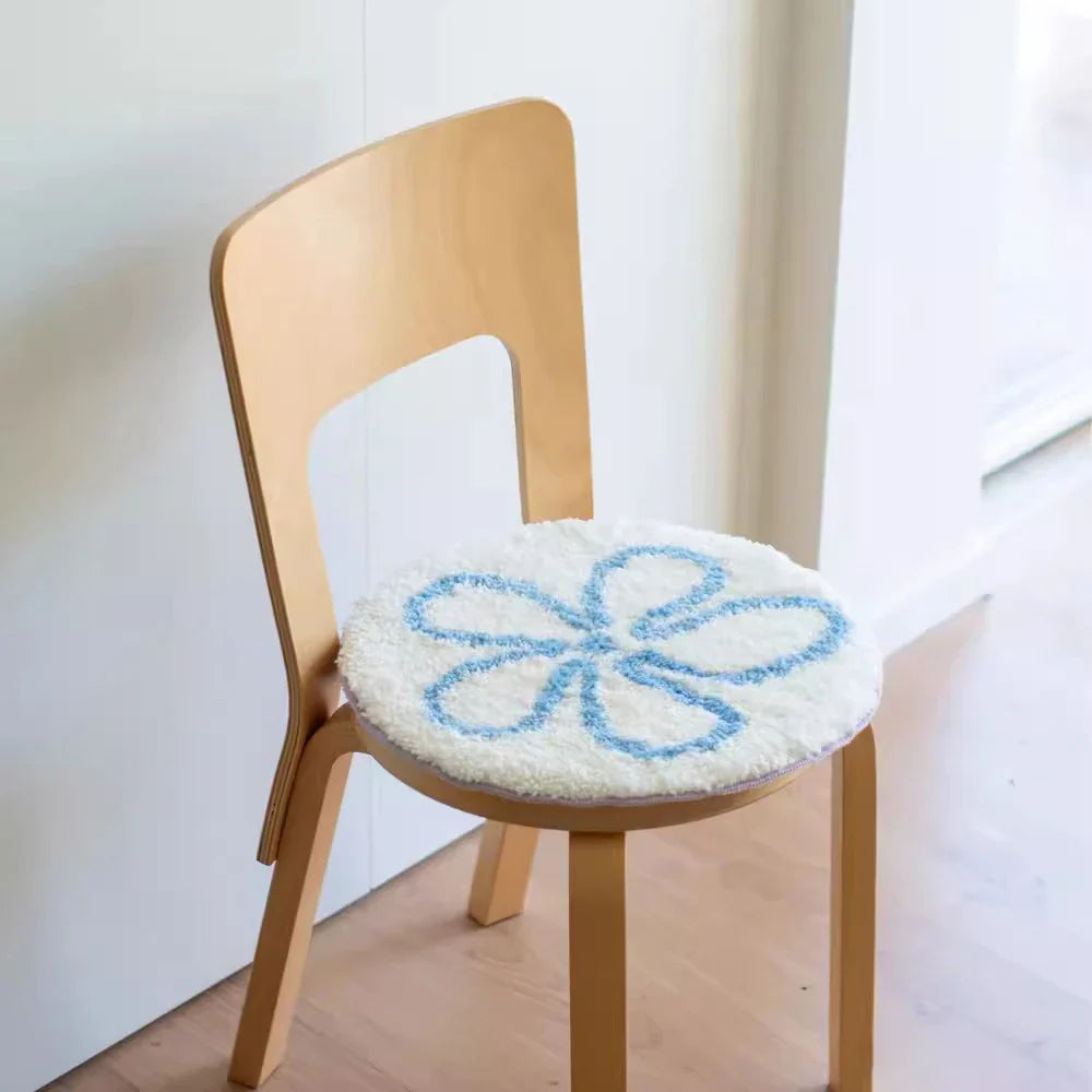 Rynx | Sweet Tufting Bow Seat Cushion Korean Style Soft Round Square Flower Bow Chair Sofa Pad Home Office Cozy Decoration 40x40cm