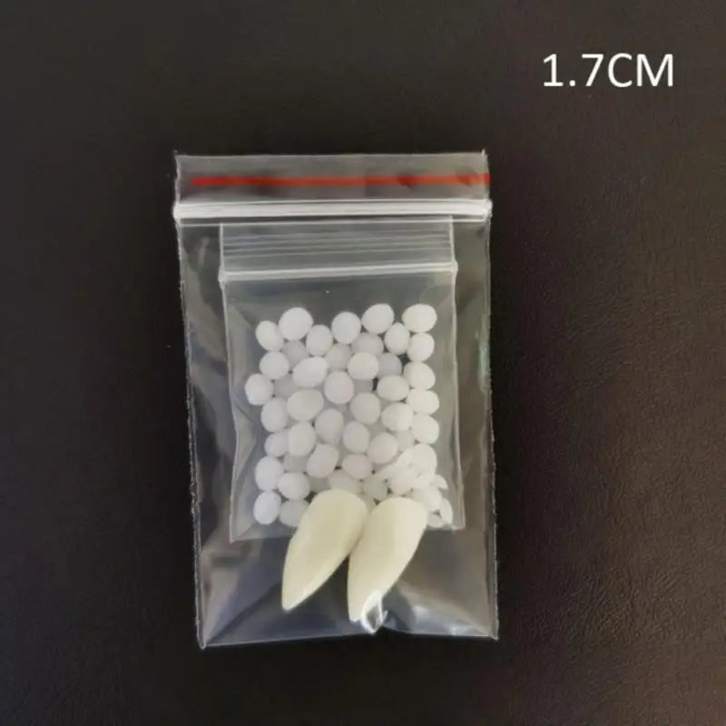 Rynx | 1 Pair Halloween Vampire Fangs Prosthetics Party Costume DIY Cosplay Props Decoration Artificial Teeth Resin Fangs with Strong Adhesive