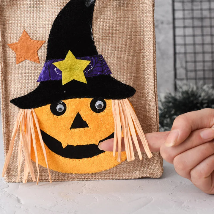 Rynx | New Halloween Gift Fleece Handbag Candy Bag Ghost Festival Pumpkin Bag Decoration Props Gift Bag