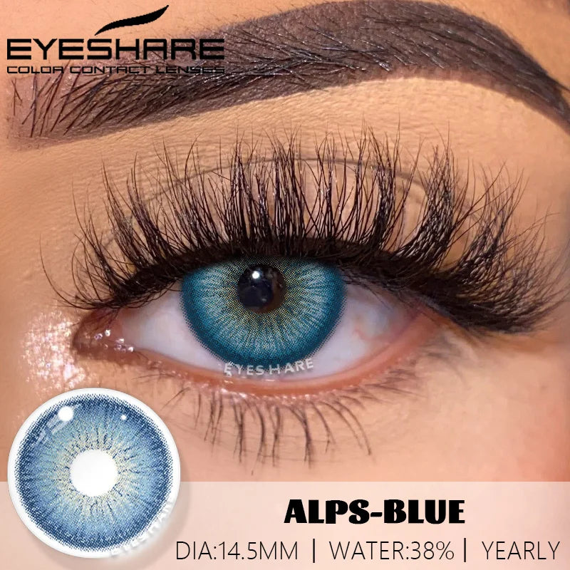 Rynx | 2-piece color contact lens set for eyes Gray lenses Blue eye lens Black contact lenses Annual cosmetic multicolored contact lenses