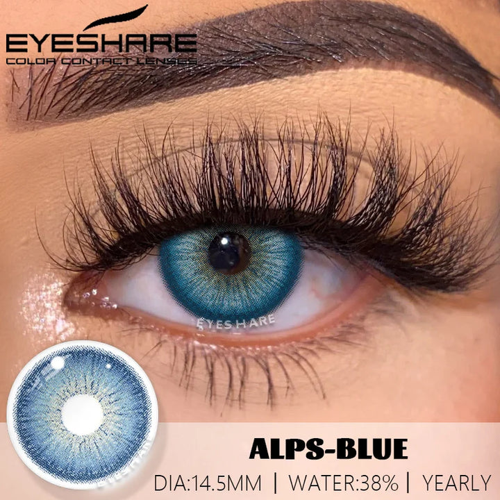 Rynx | 2-piece color contact lens set for eyes Gray lenses Blue eye lens Black contact lenses Annual cosmetic multicolored contact lenses