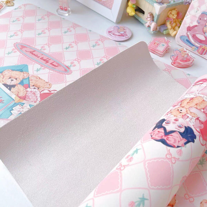 Lisslune | Adorable Kawaii Pink Bunny Oversized Desk Mat - Cute, Functional and Non-Slip!
