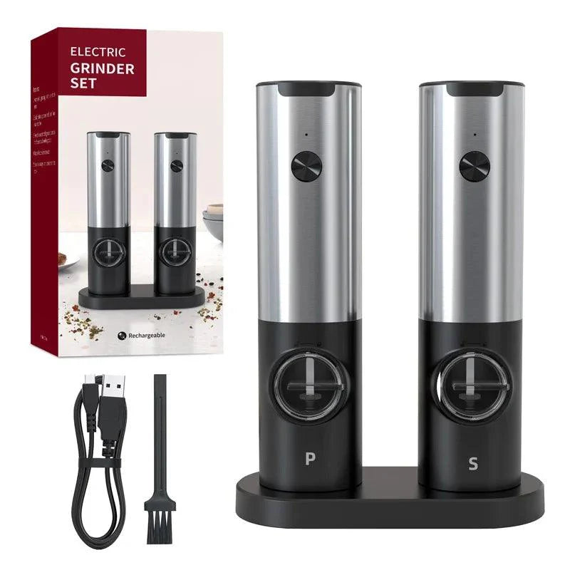Lisslune | USB rechargeable electric salt and pepper grinder with customizable grinding options - Must-Have kitchen gadget