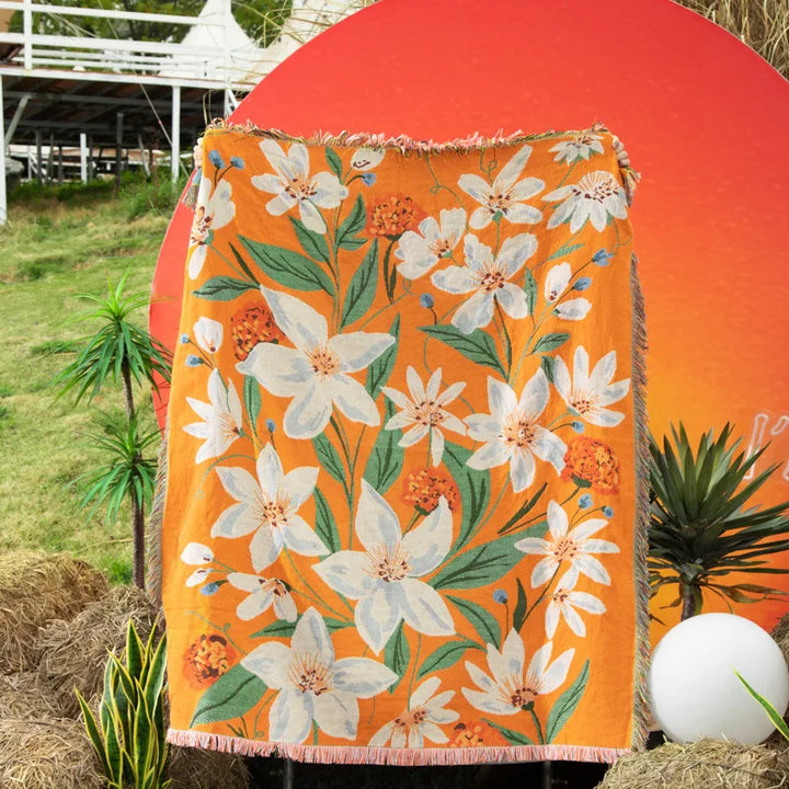 Lisslune | Boho Garden Flower Blanket