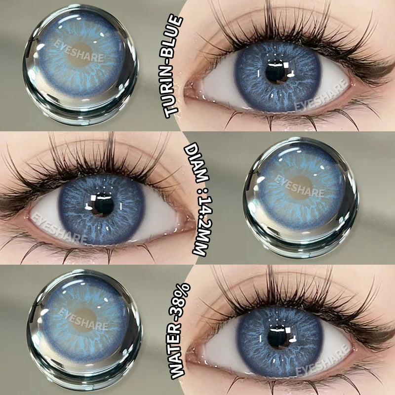 Rynx | New 1 Pair Contact Lenses Colored Contact Lenses Blue Colorful Beautiful Pupil Green Color Eye Lenses Annual Brown Contact Lenses