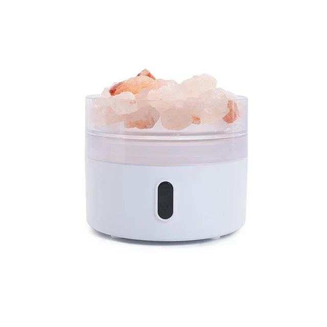 Lisslune | Salt Lamp Diffuser - USB Ultrasonic Essential Oil Humidifier with Himalayan Salt Crystals & Night Light
