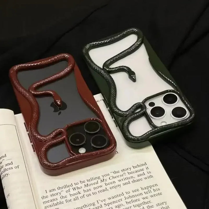 Lisslune | Plating Weicher Gummi Rahmen Hohler Schlange Handyhülle Für iPhone 11 12 13 14 15 16 Pro Max Objektivschutz Unregelmäßige Stoßfeste Hülle