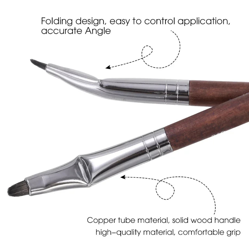 Rynx | Professional Outline Eyeliner Brush Soft Contour Laying Silk Worm Concealer Eyeliner Gel Curved Make-up Brush Eye Cosmetics Tools