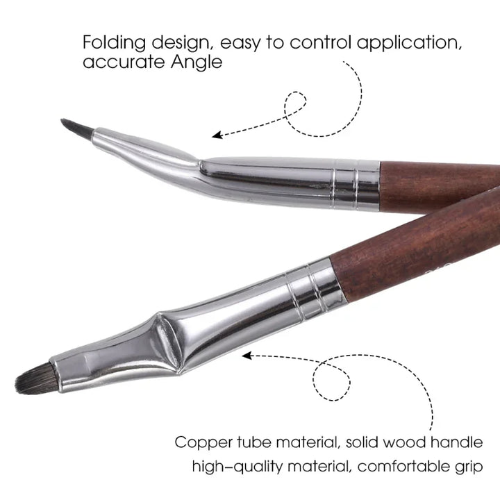 Rynx | Professional Outline Eyeliner Brush Soft Contour Laying Silk Worm Concealer Eyeliner Gel Curved Make-up Brush Eye Cosmetics Tools