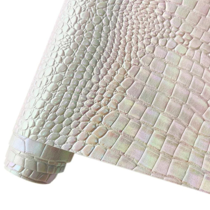 Lisslune | Luxe Iridescent Crocodile PU Leather Craft Roll for Elegant DIY Creations