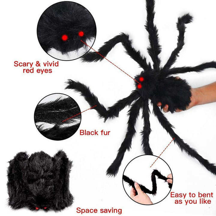 Lisslune | Big Black Spider Halloween Party Decoration