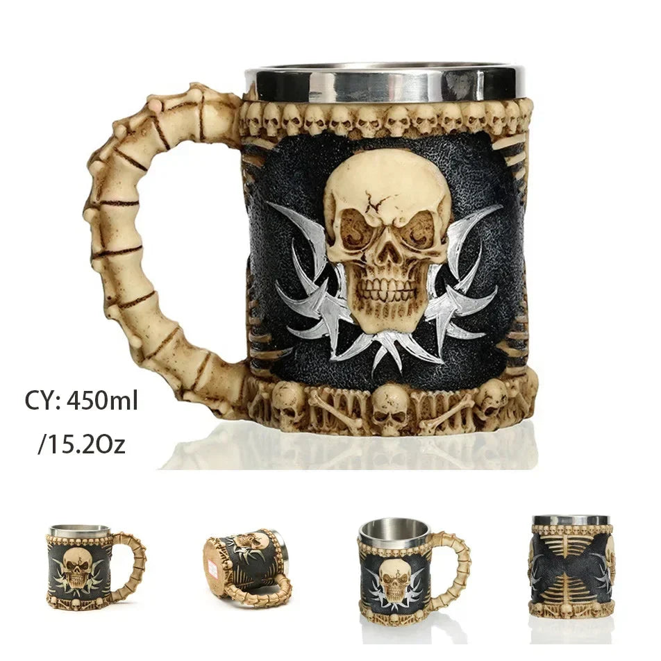 Lisslune | Medieval Dragon Resin Stainless Steel Mug as Coffee Mug or Tea Mug