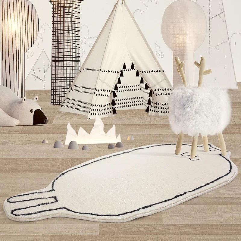 Rynx | Love Cat Bedroom Rug Soft Long Fluffy Animal Bedside Carpet Bath Mat Bathroom Mat Doormat Aesthetic Home Kids Room Decor