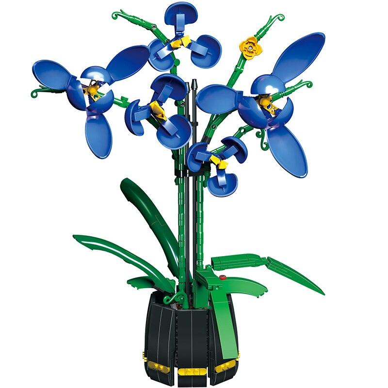 Lisslune | DIY Elegant Blue Phalaenopsis Flower Craft Kit: Create your own impressive home accessory