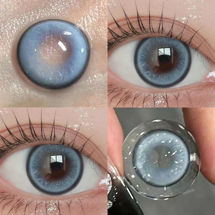 Rynx | New 1 Pair Fashion Large Lens Myopia Colored Contact Lenses for Eye Beauty Blue Eye Lenses Green Pupils Brown Gray Lens