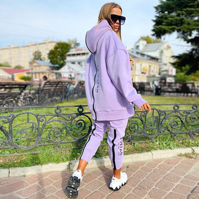 Lisslune | Women's Sweatshirts 2-piece Sets Tracksuit Plus Sizes Autumn Ladies Korea Pants Sweater Jumpsuits Ladies