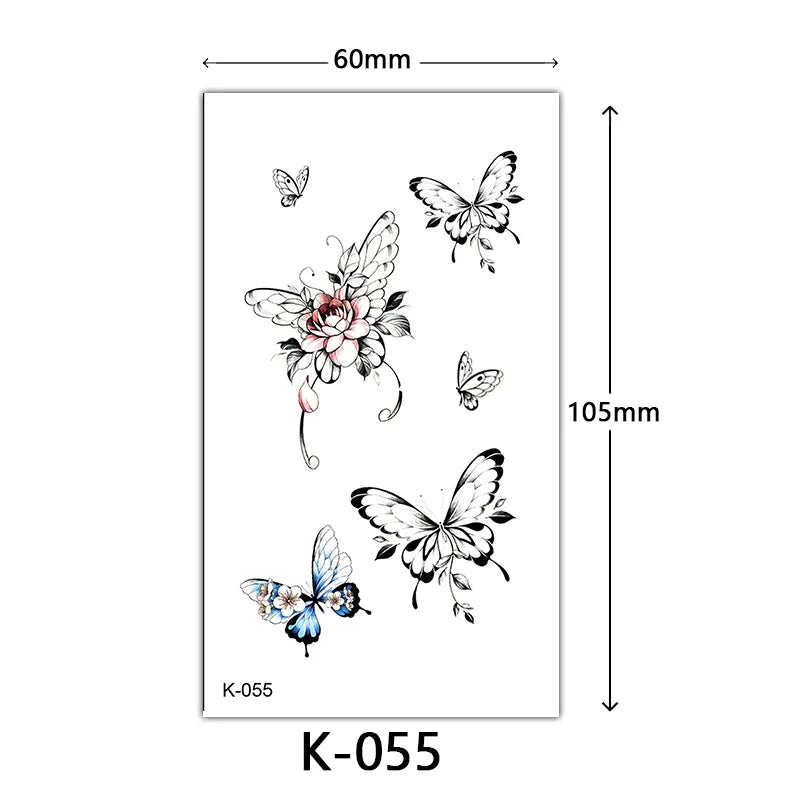 Rynx | New Temporary Tattoo Stickers Sexy Totem Butterfly Dreamcatcher Transfer Flash Tattoo Women Neck Hand Body Art Artificial Tattoos Men