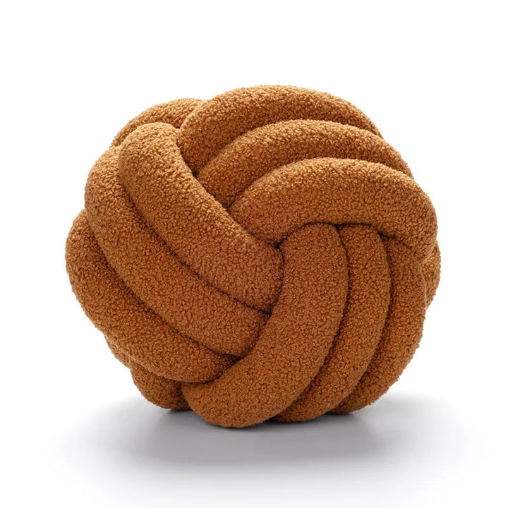 Lisslune | Throw Pillow - Cozy - Hand-Knotted Ball - Sheepskin